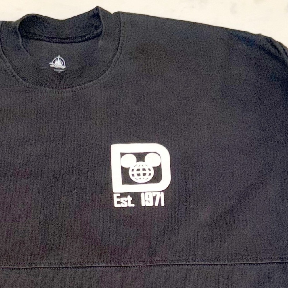 Disney Spirit Jersey Walt Disney‎ World Black White Est 1971 Long Sleeve XS